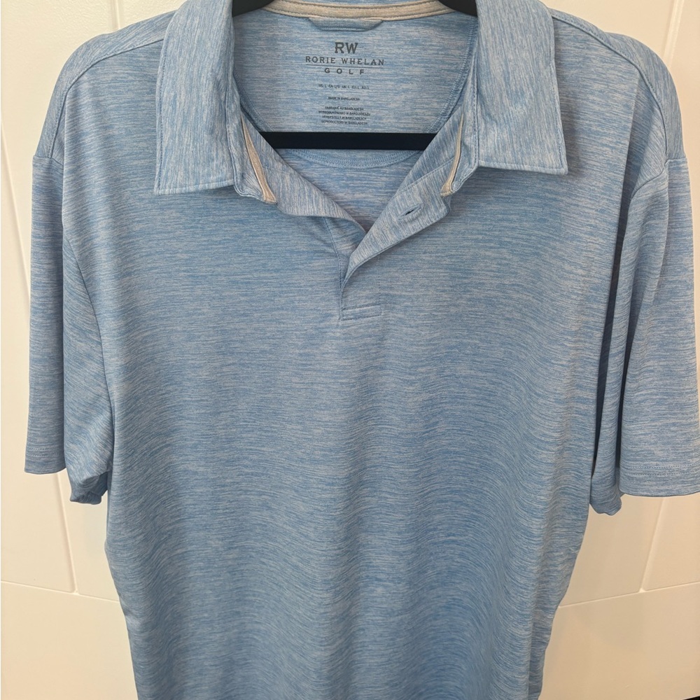 Rorie Whelan Golf Blue Men's Polo Shirt Size Large